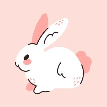 Set Easter bunnies collection Rabbit hare Cartoon cute character pastel colors Illustrazione stock
