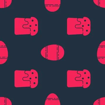 Set Easter cake and Easter egg on seamless pattern. Vector Illustrazione stock