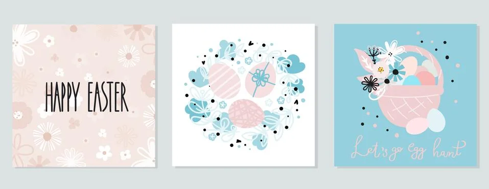 Set of Easter cards Stock Illustration