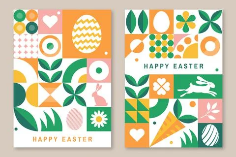 Set of easter cards, posters, banners. Vector illustration. Collection of 스톡 일러스트