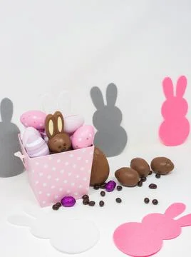 Set of Easter chocolates on a blank background Stock Photos