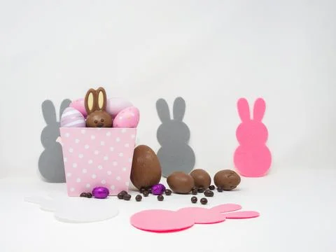 Set of Easter chocolates on a blank background Stock Photos
