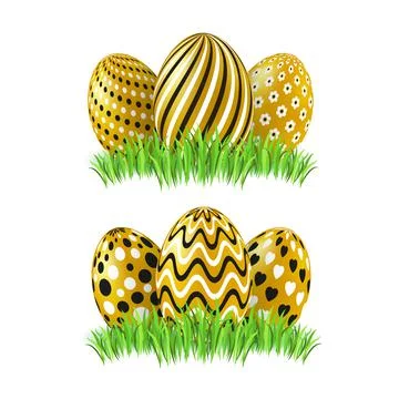 Set Easter color eggs on white background. Vector illustration. Happy Easter  Stock-Illustration