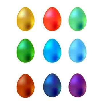 Set easter egg isolated on white background. Illustrazione stock