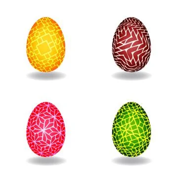 Set of easter egg with pattern Stock Illustration