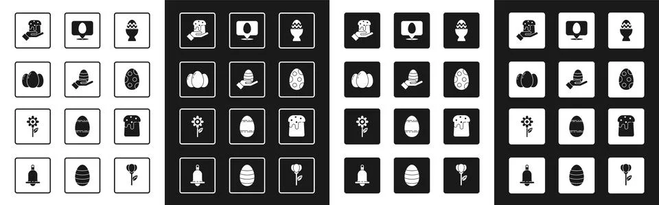 Set Easter egg on a stand, Human hand easter, eggs, cake, Speech bubble with Illustrazione stock