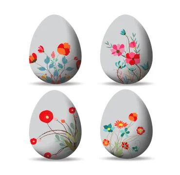 Set Easter eggs and happy easter Stock Illustration