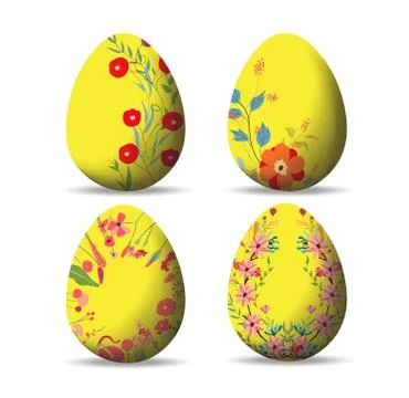 Set Easter eggs and happy easter Stock Illustration