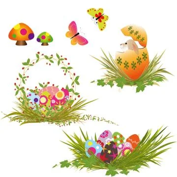 Set of easter eggs collection Stock Illustration