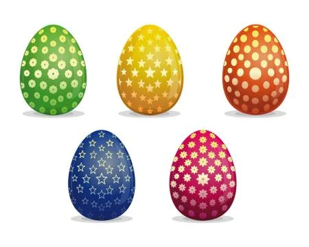 Set Easter eggs. Different patterns on Easter eggs Stock Illustration