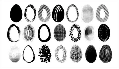 A set of Easter eggs drawn in different styles. Stock Illustration