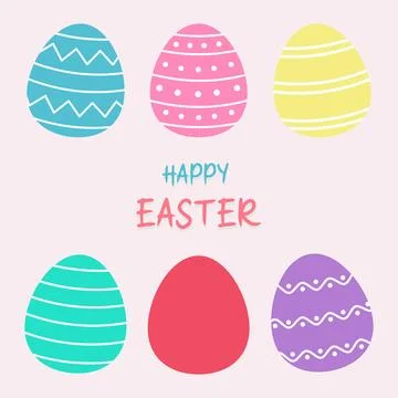 Set of Easter eggs. Easter clipart. Vector illustration in flat style Stock Illustration