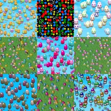 Set of easter eggs generated seamless textures Illustrazione stock