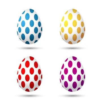 Set of easter eggs icon. Vector Illustration. Stock Illustration
