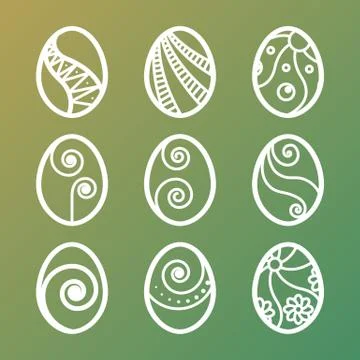 Set of Easter Eggs Icons Stock Illustration