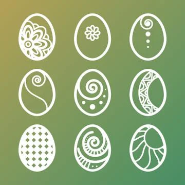 Set of Easter Eggs Icons Stock Illustration