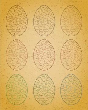 Set of easter eggs. Stock Illustration