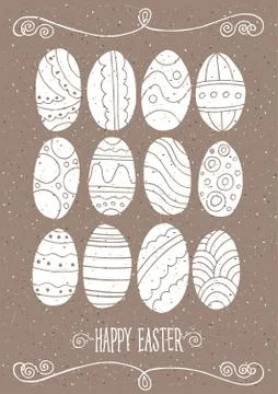 Set of Easter eggs Stock Illustration