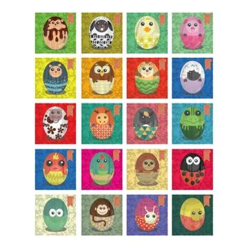 Set Of Easter Eggs Stock Illustration