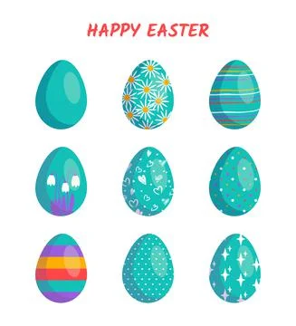 Set of Easter eggs Stock Illustration