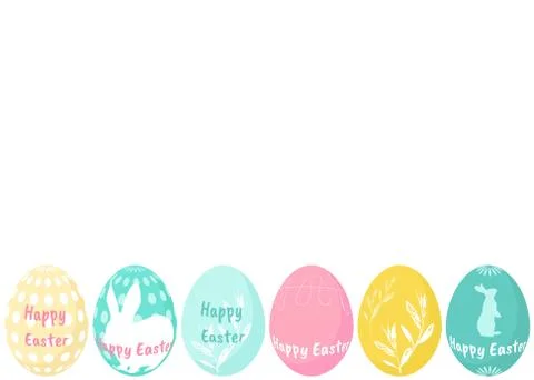 Set of Easter eggs isolated on white background Stock Illustration