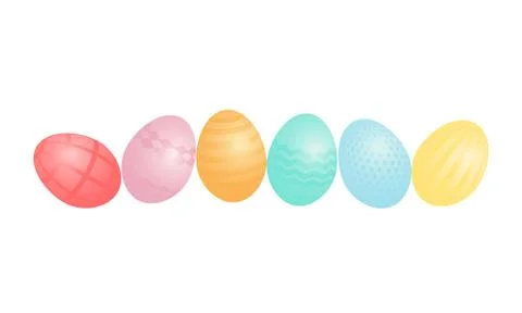 Set of Easter eggs isolated on white background Illustrazione stock