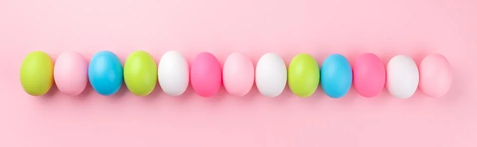 Set easter eggs panoramic Stock Photos