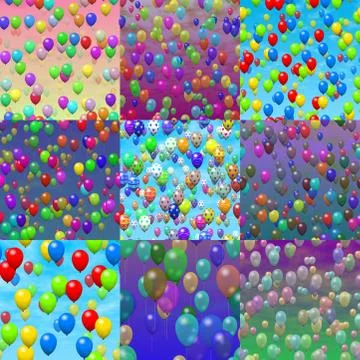Set of easter eggs party balloons seamless textures Illustrazione stock