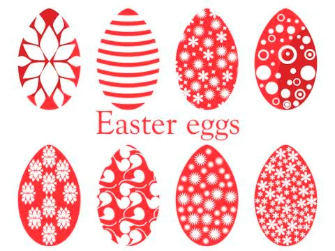 Set of Easter eggs with a pattern. Vector illustration Stock Illustration