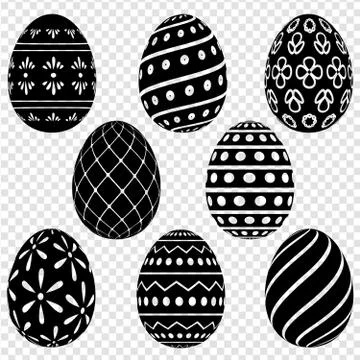 Set of Easter eggs with patterns Stock Illustration