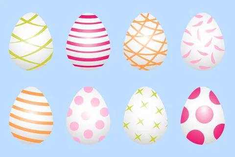 Set of Easter eggs with patterns Ilustración de archivo