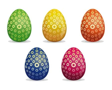 Set Easter eggs. Round ornament on Easter eggs Stock Illustration