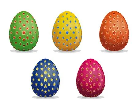 Set Easter eggs. Star pattern on Easter eggs Stock Illustration