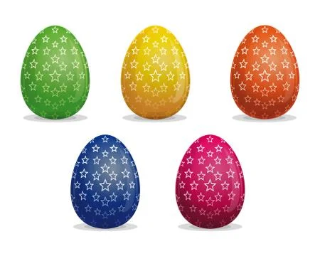 Set Easter eggs. Star pattern on Easter eggs Stockillustratie