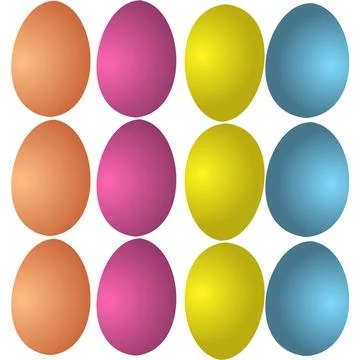 Set of easter eggs on a white background Stock Illustration