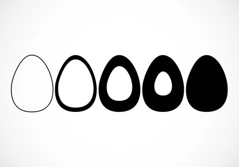 Set Easter eggs on white background. Vector illustration Stock Illustration