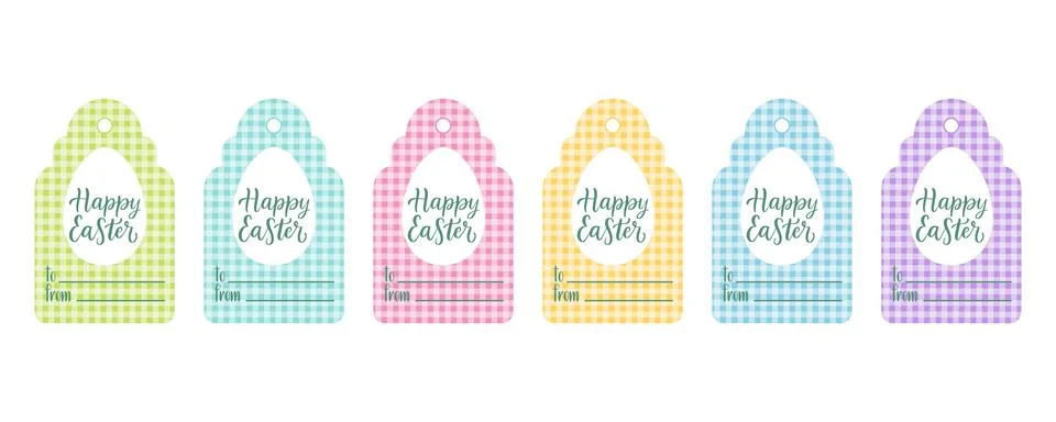 Set of Easter gift labels. The tags are presented in a variety of soft, pas.. 스톡 일러스트
