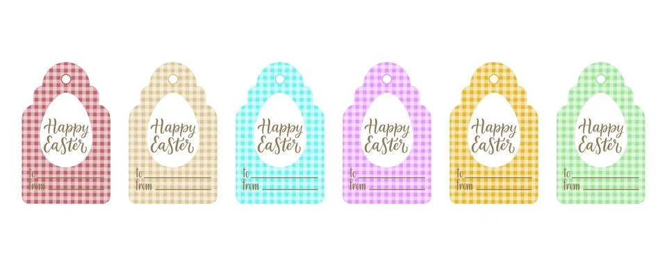 Set of Easter gift labels. The tags are presented in a variety of soft, pas.. Stock-Illustration