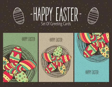 Set of Easter greeting cards Stock Illustration