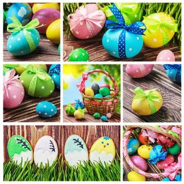 Set of easter homemade gingerbread cookie Stock Illustration