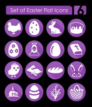 Set of easter icons Illustrazione stock