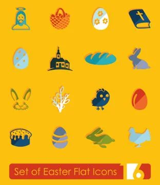 Set of easter icons Stock Illustration