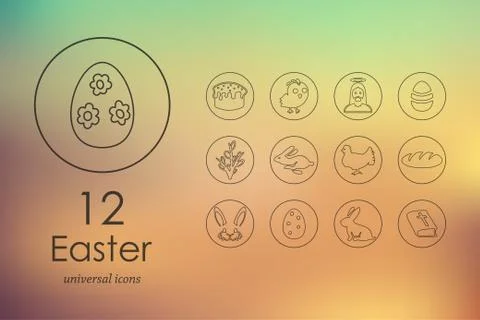 Set of easter icons Stock Illustration
