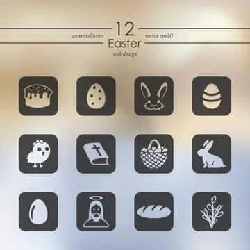 Set of easter icons Stock Illustration