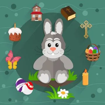 Set of Easter icons Stock Illustration