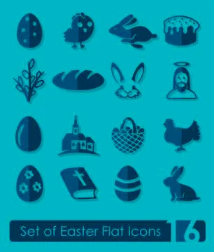 Set of easter icons 스톡 일러스트
