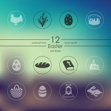 Set of easter icons Illustrazione stock