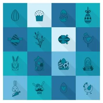Set of the Easter Icons Set of the Easter Icons. Vector Illustration. Copy... Stock Photos