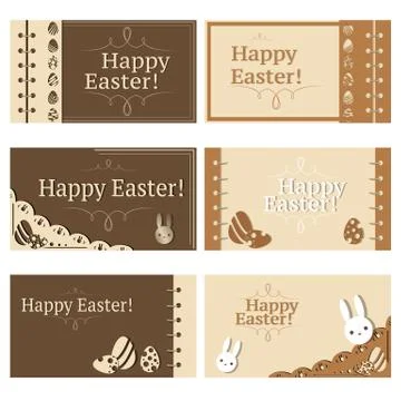 Set of Easter postcards. 스톡 일러스트