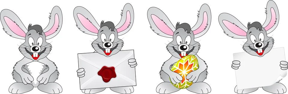 Set Easter Rabbit Stock Illustration
